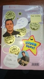 Student decoration of notebook