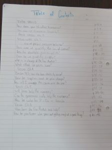 Table of contents
